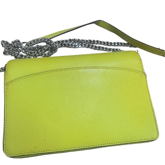 Kate Spade Lime Green Crossbody with Silver Chain - Picture 5 of 6